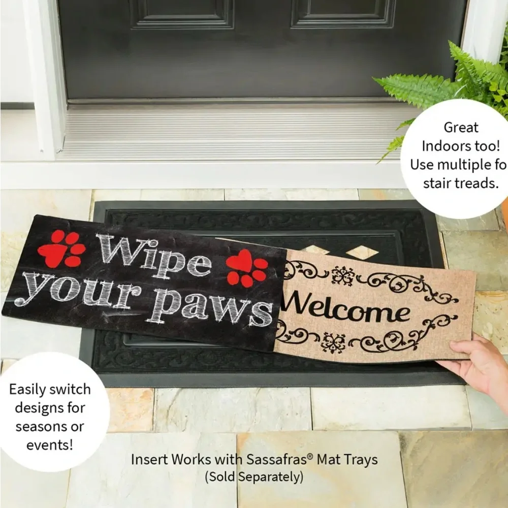 NWT - Bundle Dog Themed Garden Flag and Sassafras Door Mat Insert